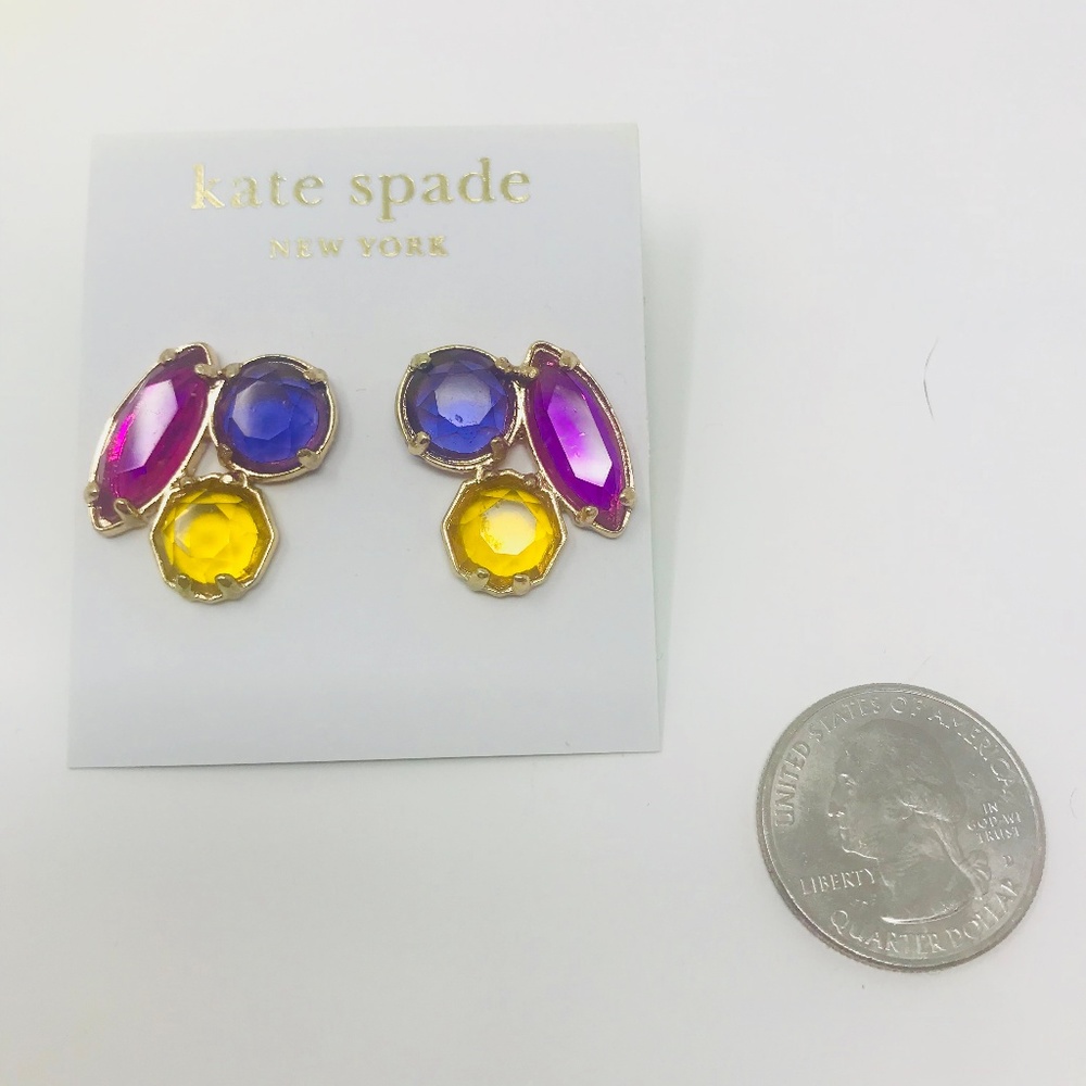 Kate Spade Multi Color Stud Earrings NEW w/ Pouch - Picture 3 of 4